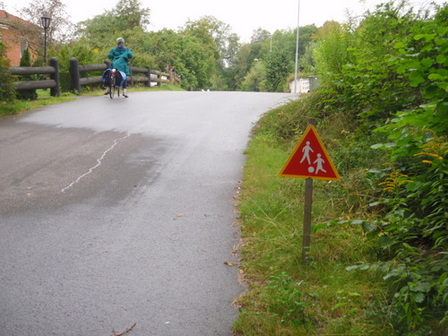 Sign on the roadway, Children at Play.